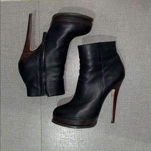 Aldo Black High Heel Ankle Booties Boots Size 38